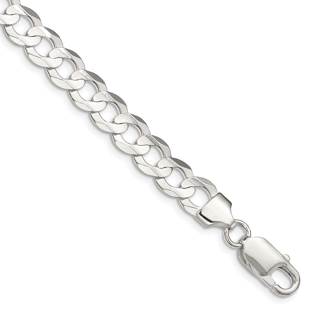 Sterling Silver 8mm Concave Beveled Curb Chain