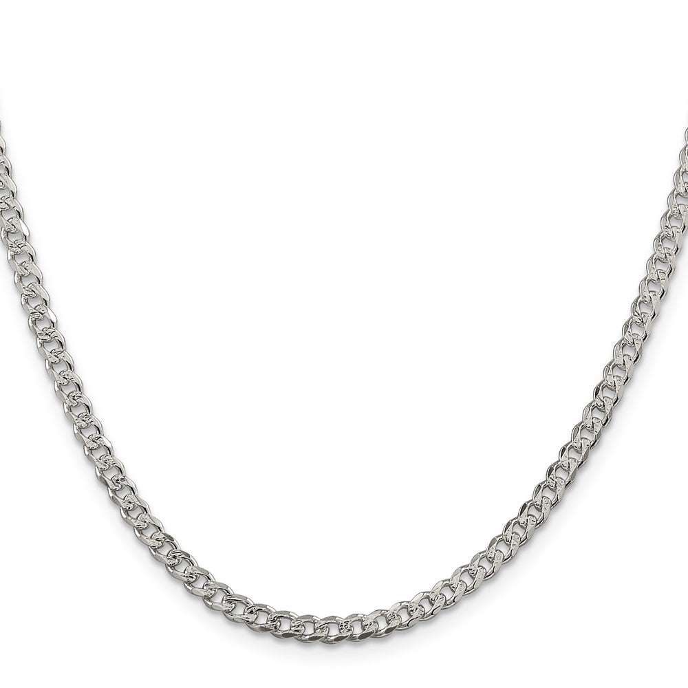 Sterling Silver 4mm Pave Curb Chain