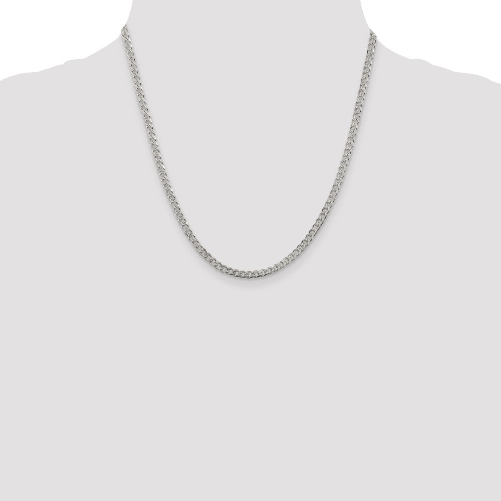 Sterling Silver 4mm Pav? Curb Chain