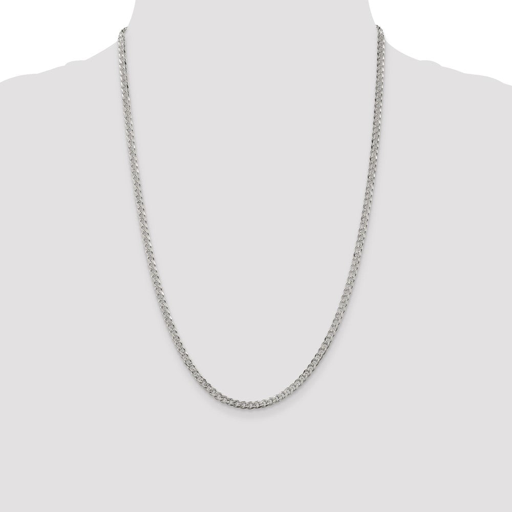 Sterling Silver 4mm Pav? Curb Chain