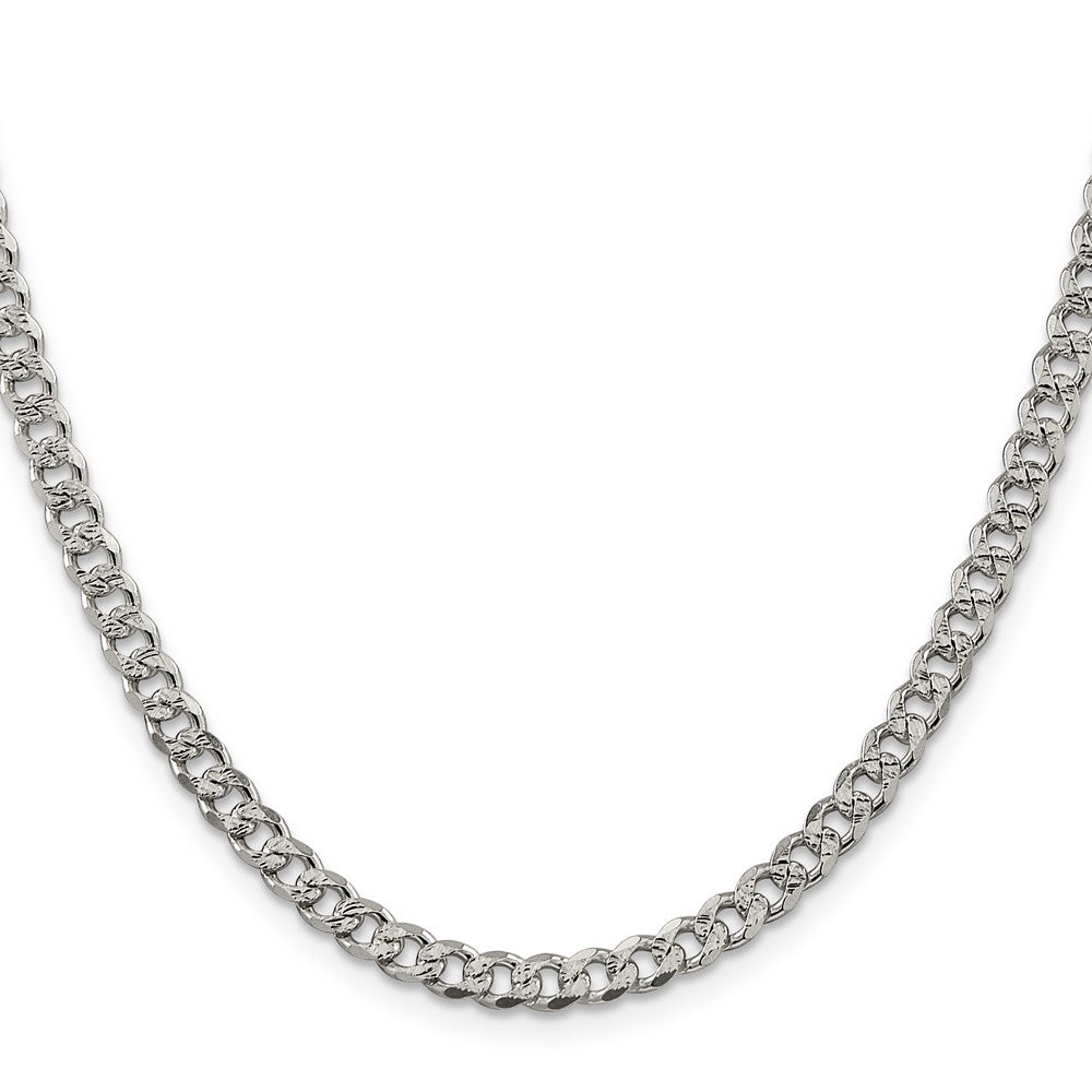 Sterling Silver 4.5mm Pav? Curb Chain