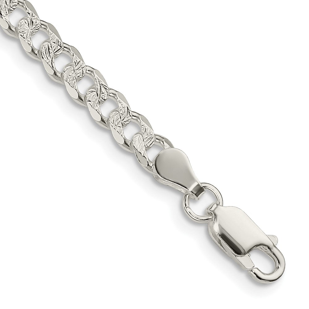 Sterling Silver 4.5mm Pav? Curb Chain