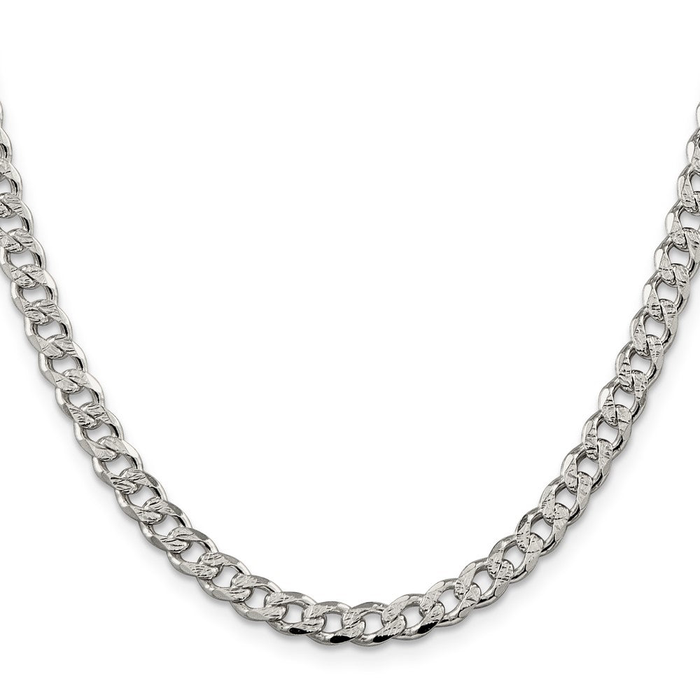 Sterling Silver 5.5mm Pav? Curb Chain