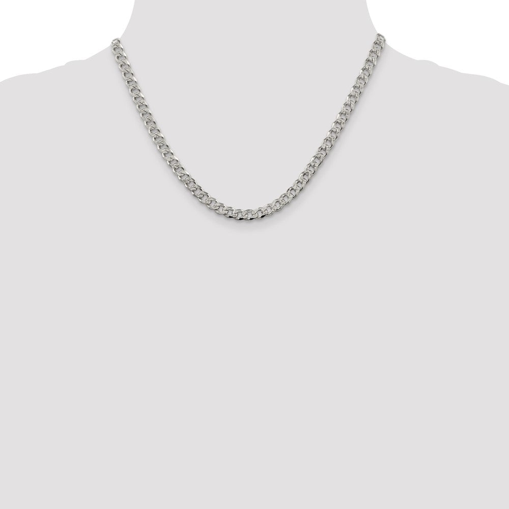 Sterling Silver 5.5mm Pav? Curb Chain