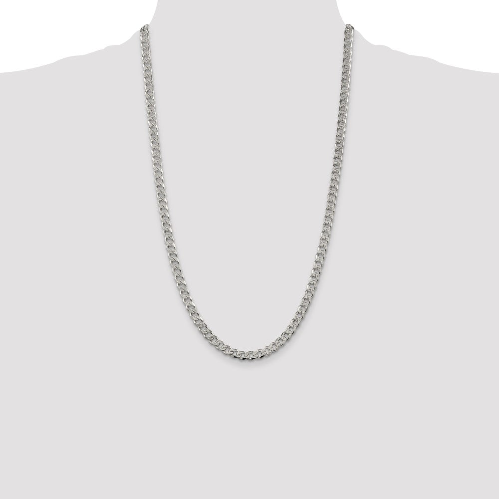 Sterling Silver 5.5mm Pav? Curb Chain