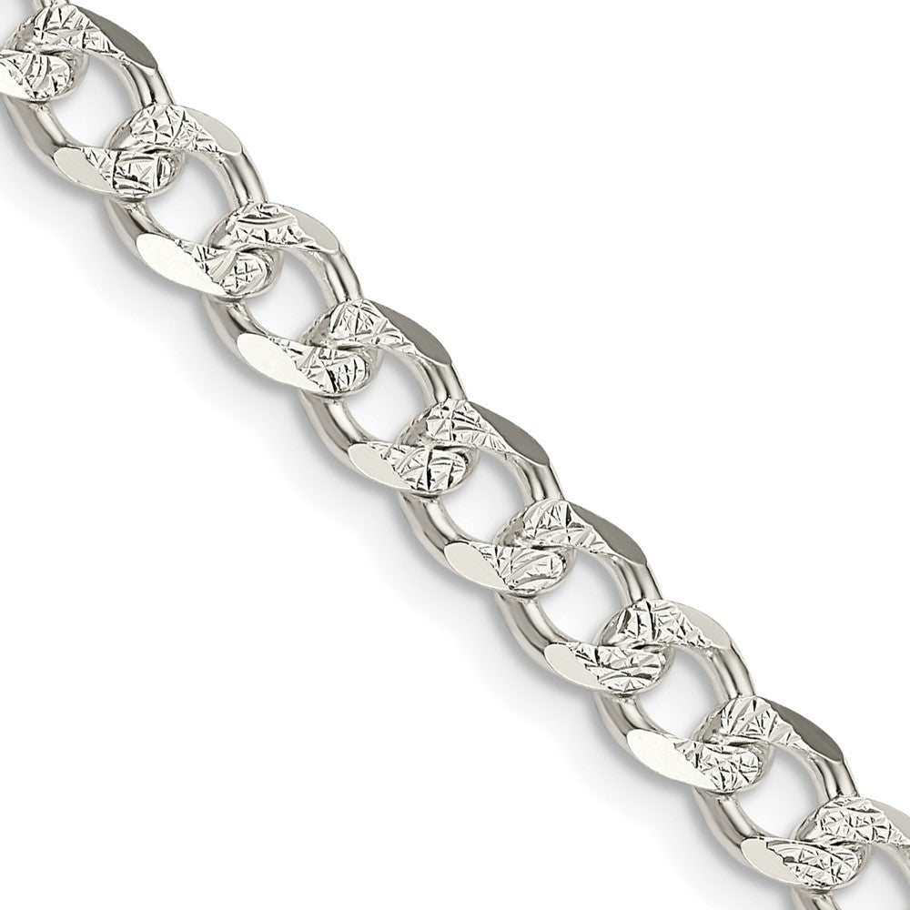 Sterling Silver 5.5mm Pav? Curb Chain