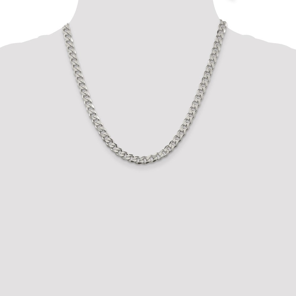 Sterling Silver 7mm Pav? Curb Chain