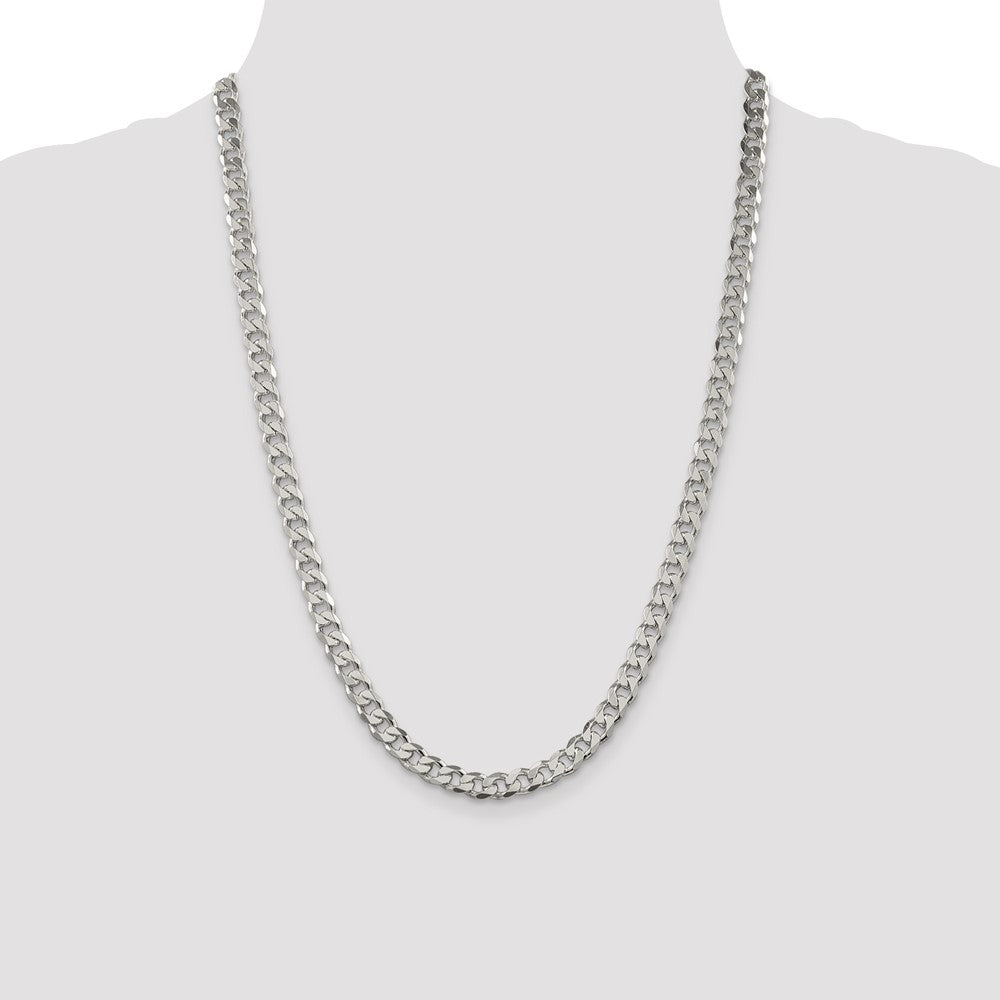Sterling Silver 7mm Pav? Curb Chain