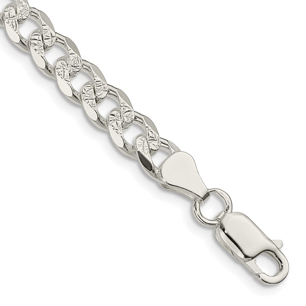 Sterling Silver 7mm Pav? Curb Chain