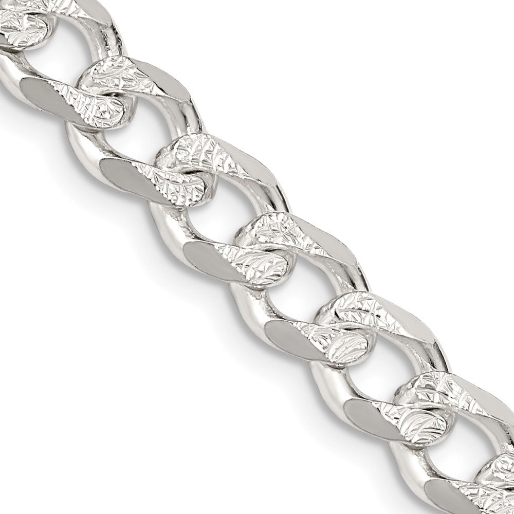 Sterling Silver 7.5mm Pav? Curb Chain