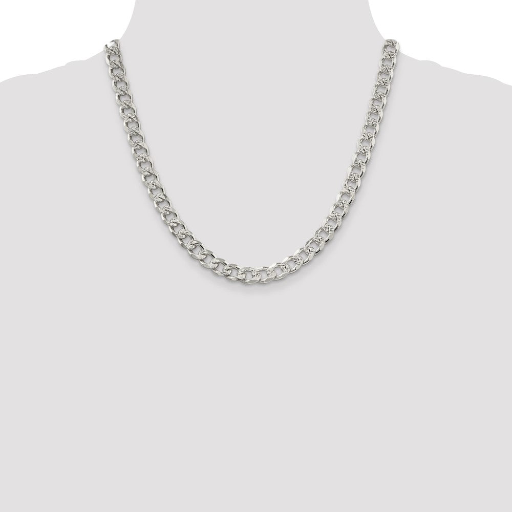 Sterling Silver 8mm Pav? Curb Chain