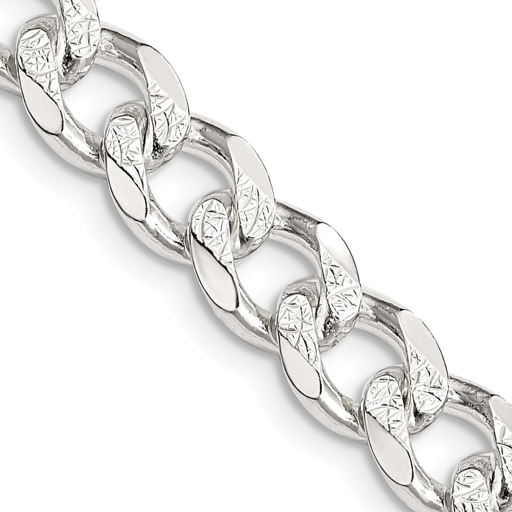 Sterling Silver 8mm Pave Curb Chain