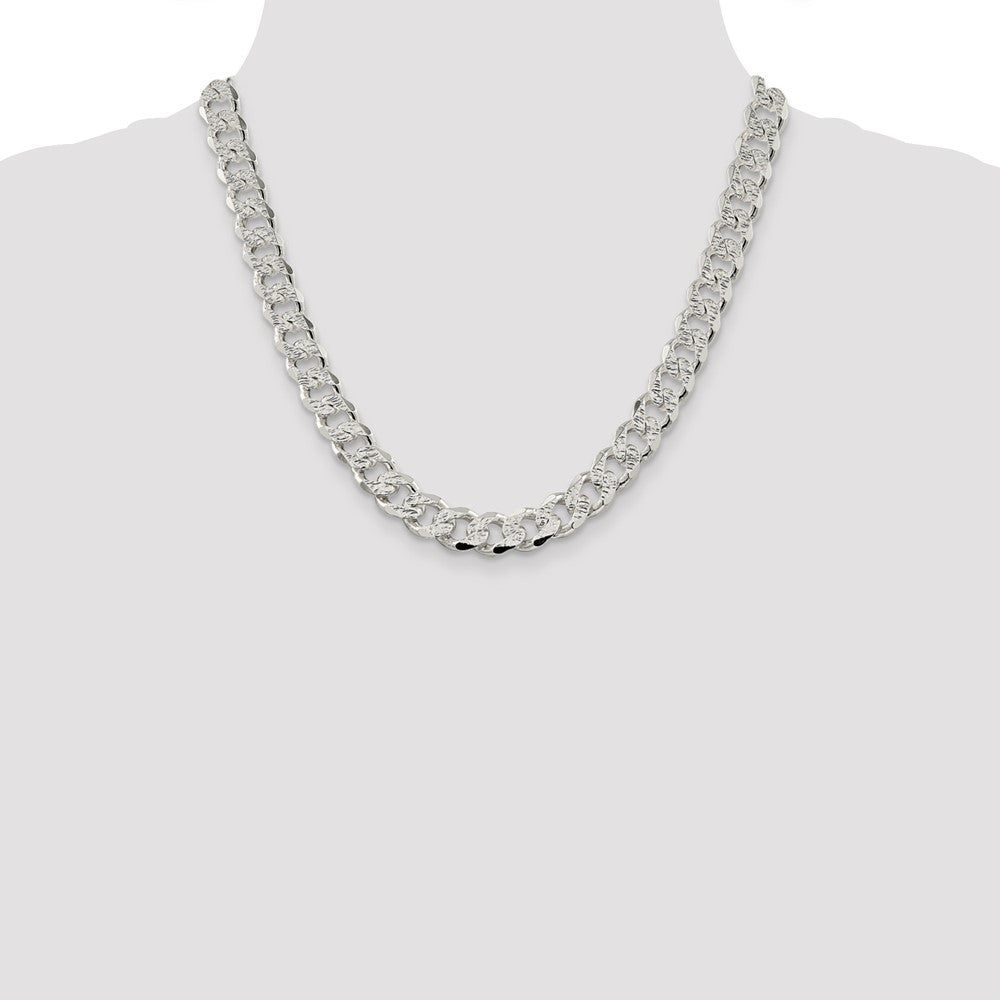Sterling Silver 10.5mm Pav? Curb Chain