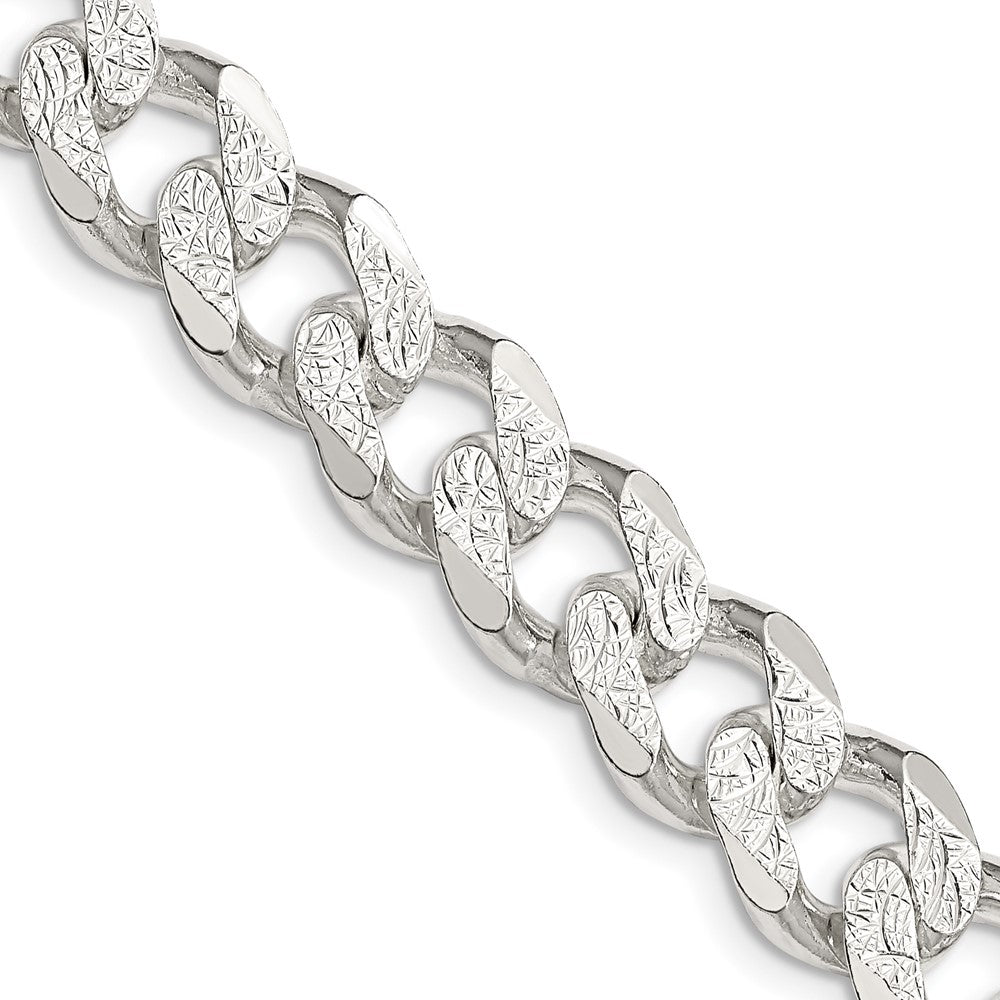 Sterling Silver 10.5mm Pav? Curb Chain