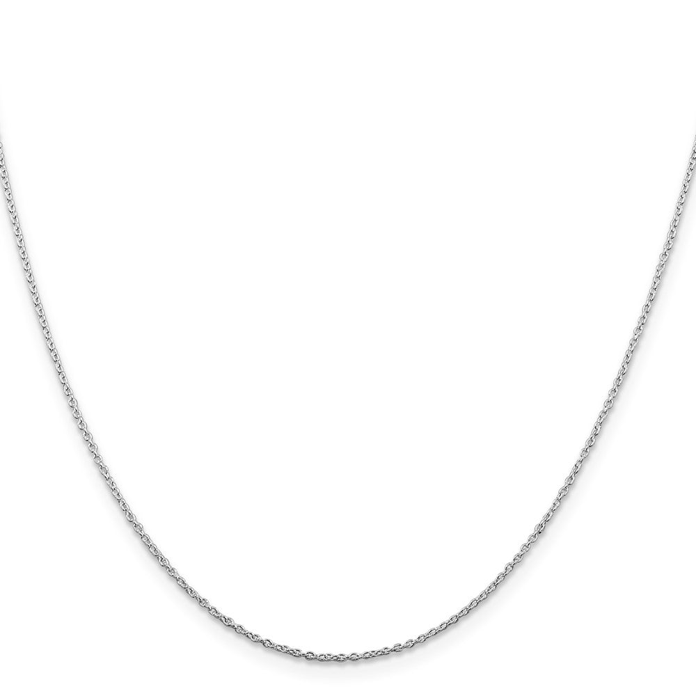 Sterling Silver Rhodium-plated 1mm Cable Chain w/2in ext.