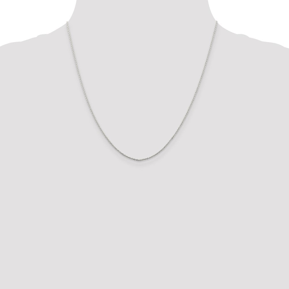 Sterling Silver Rhodium-plated 1mm Cable Chain