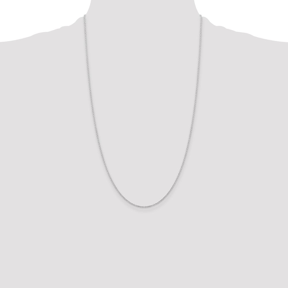 Sterling Silver Rhodium-plated 1.25mm Cable Chain
