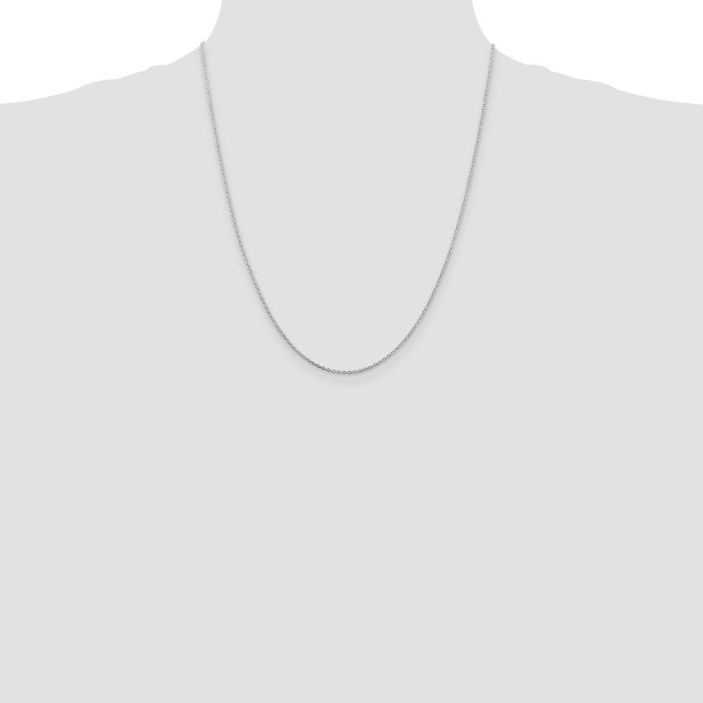Sterling Silver Rhodium-plated 1.5mm Cable Chain w/4in ext.