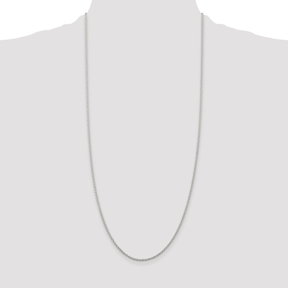 Sterling Silver Rhodium-plated 1.95mm Cable Chain