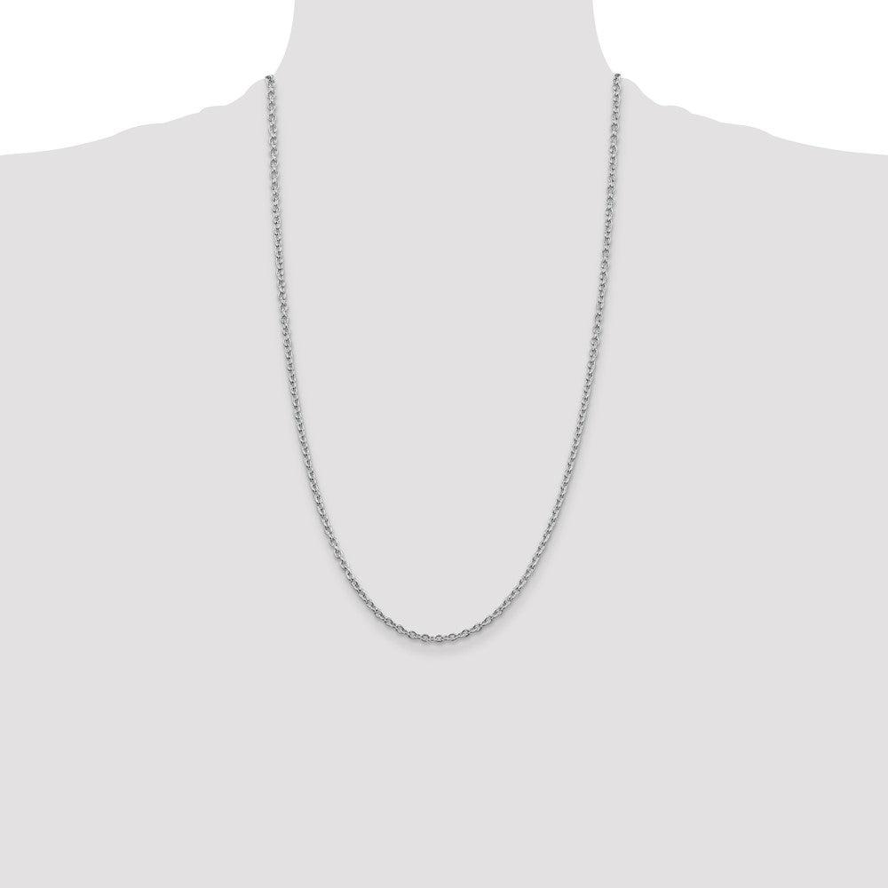 Sterling Silver Rhodium-plated 2.75mm Cable Chain