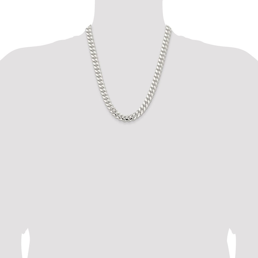 Sterling Silver 10.5mm Polished Domed Curb Chain