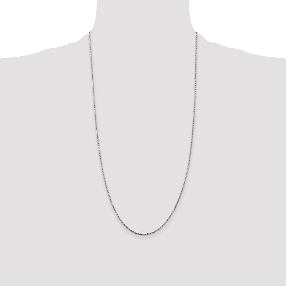 Sterling Silver 1.5mm Diamond-cut Rope Chain