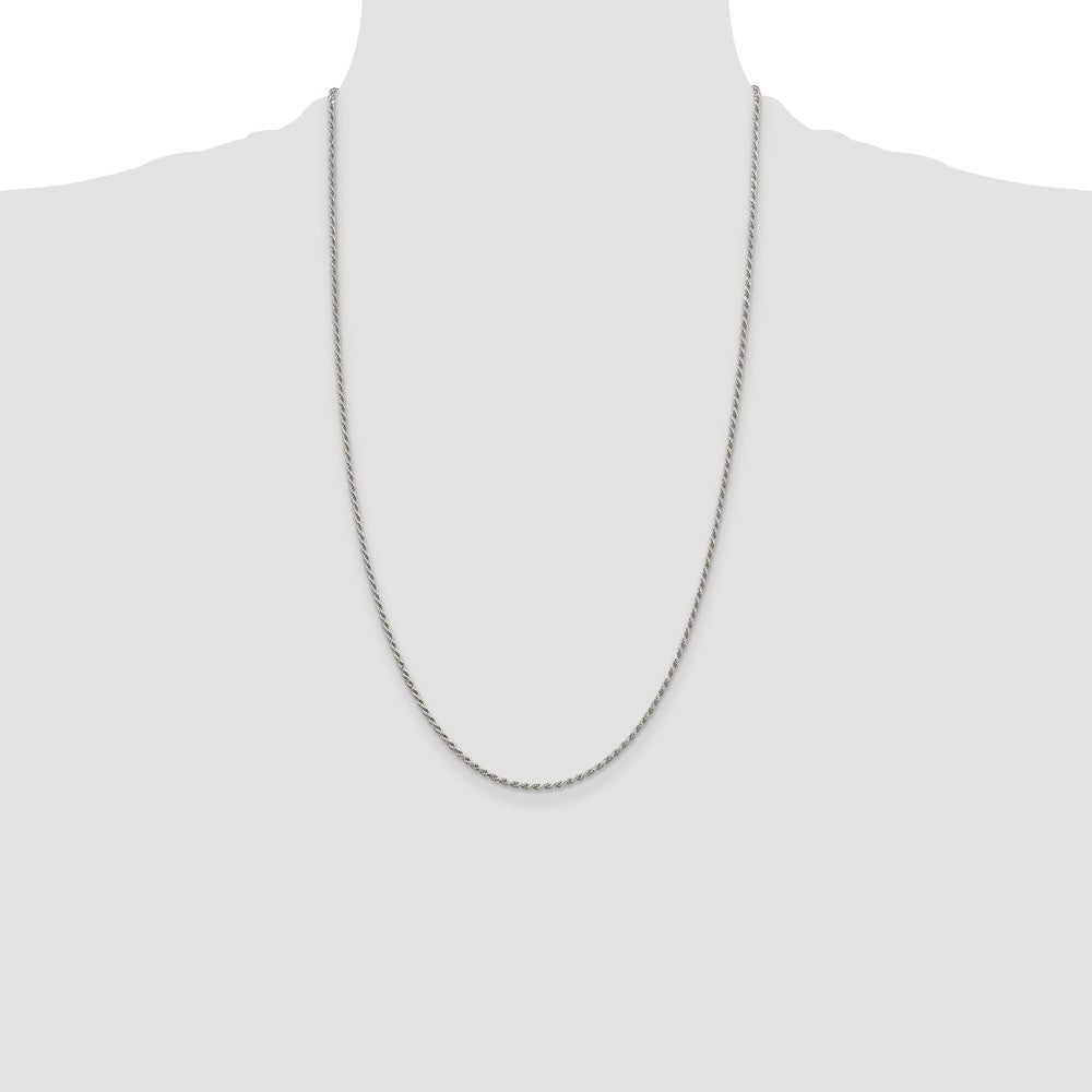 Sterling Silver 1.7mm Diamond-cut Rope Chain