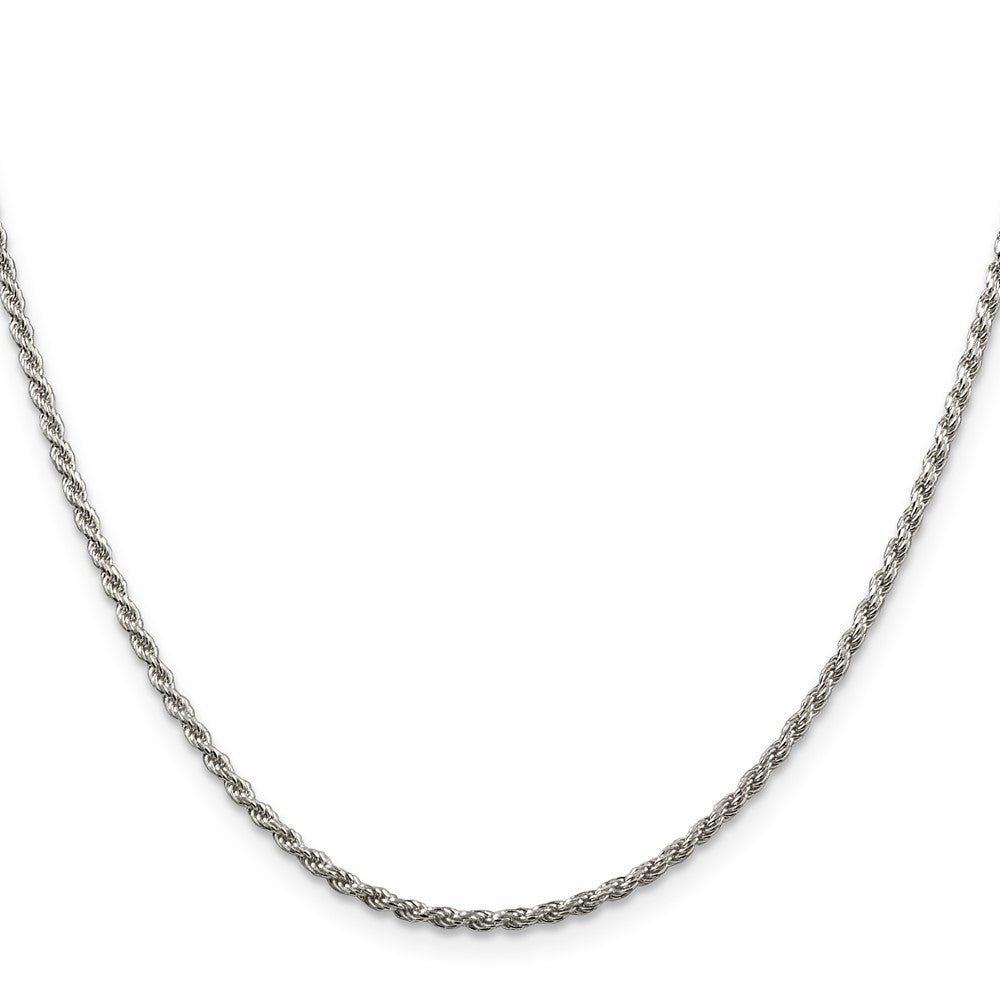 Sterling Silver 1.85mm Diamond-cut Rope Chain w/4in ext.