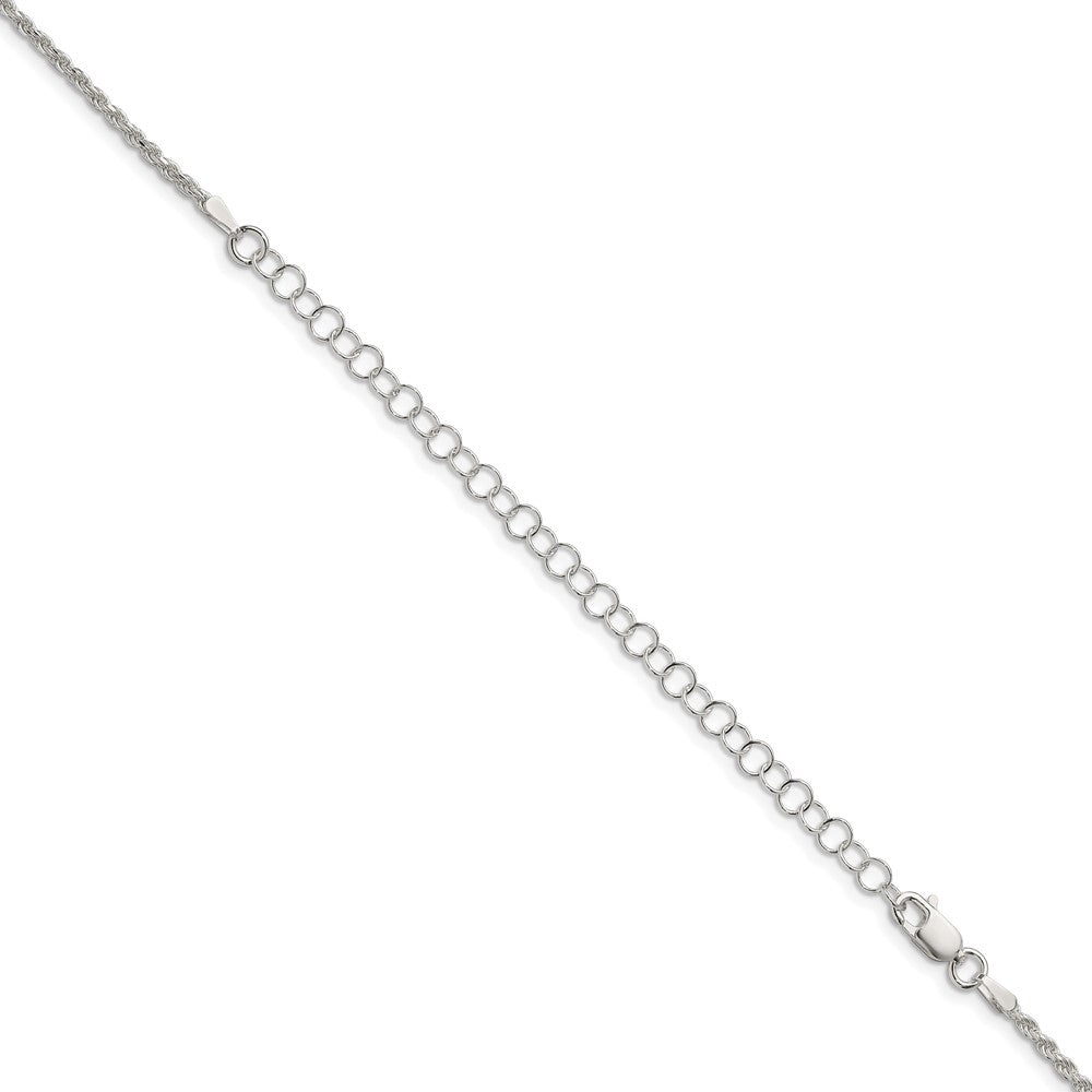 Sterling Silver 1.85mm Diamond-cut Rope Chain w/4in ext.