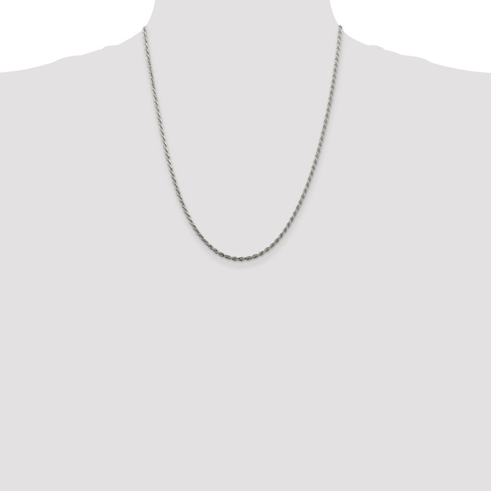 Sterling Silver 2.25mm Diamond-cut Rope Chain