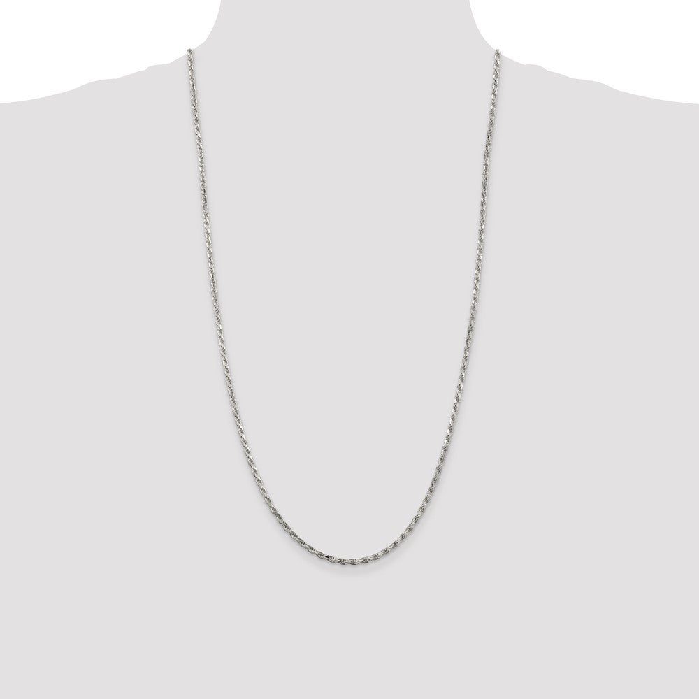 Sterling Silver 2.5mm Diamond-cut Rope Chain