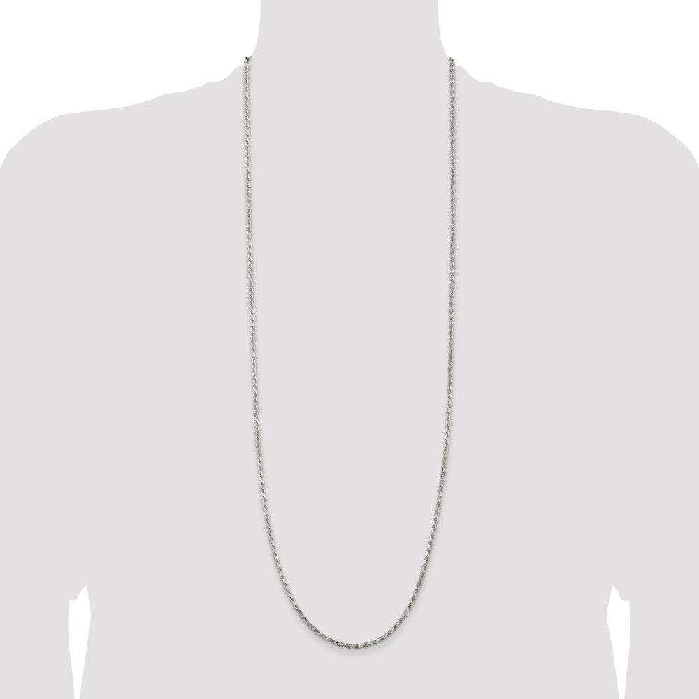 Sterling Silver 2.5mm Diamond-cut Rope Chain