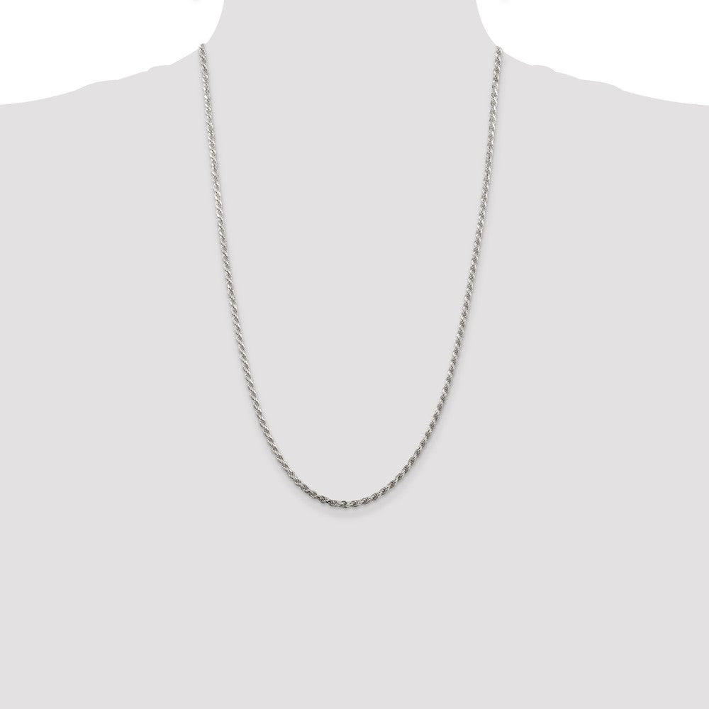 Sterling Silver 2.75mm Diamond-cut Rope Chain
