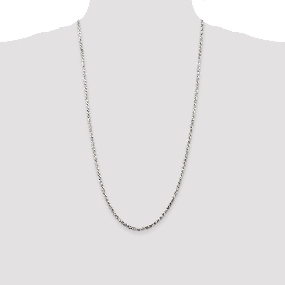 Sterling Silver 2.75mm Diamond-cut Rope Chain