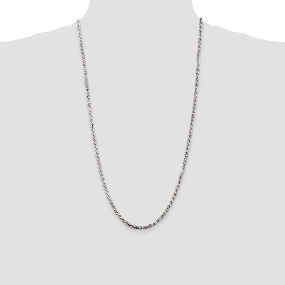 Sterling Silver 3mm Diamond-cut Rope Chain
