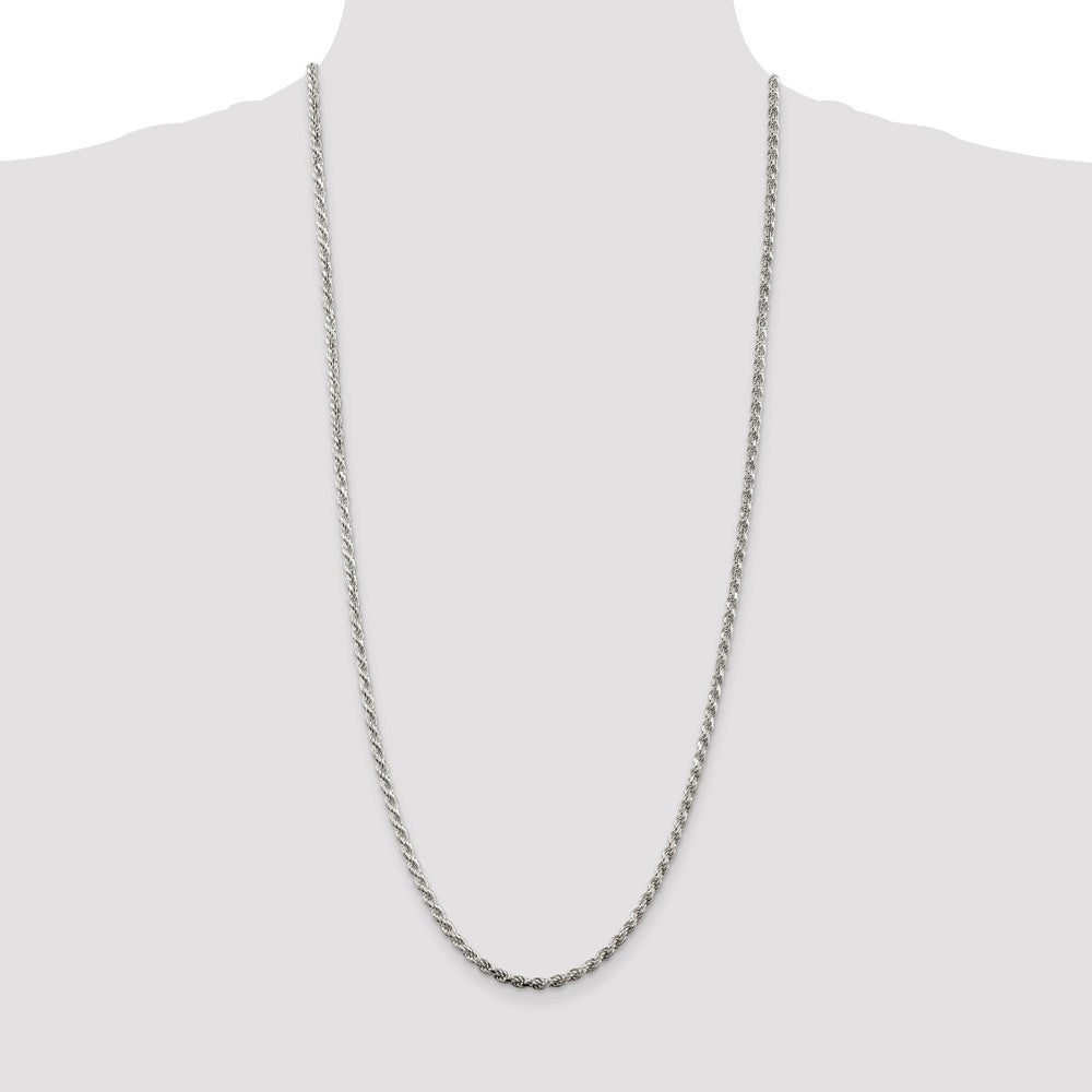 Sterling Silver 3mm Diamond-cut Rope Chain