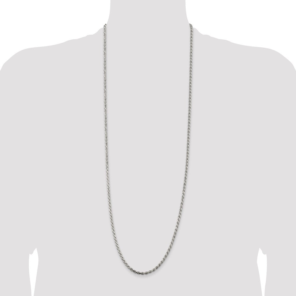 Sterling Silver 3mm Diamond-cut Rope Chain