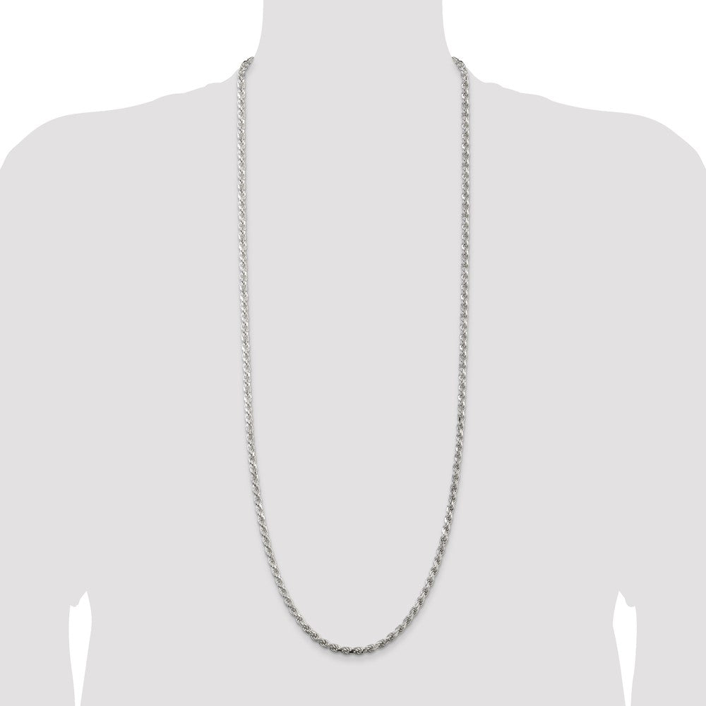 Sterling Silver 4.25mm Diamond-cut Rope Chain
