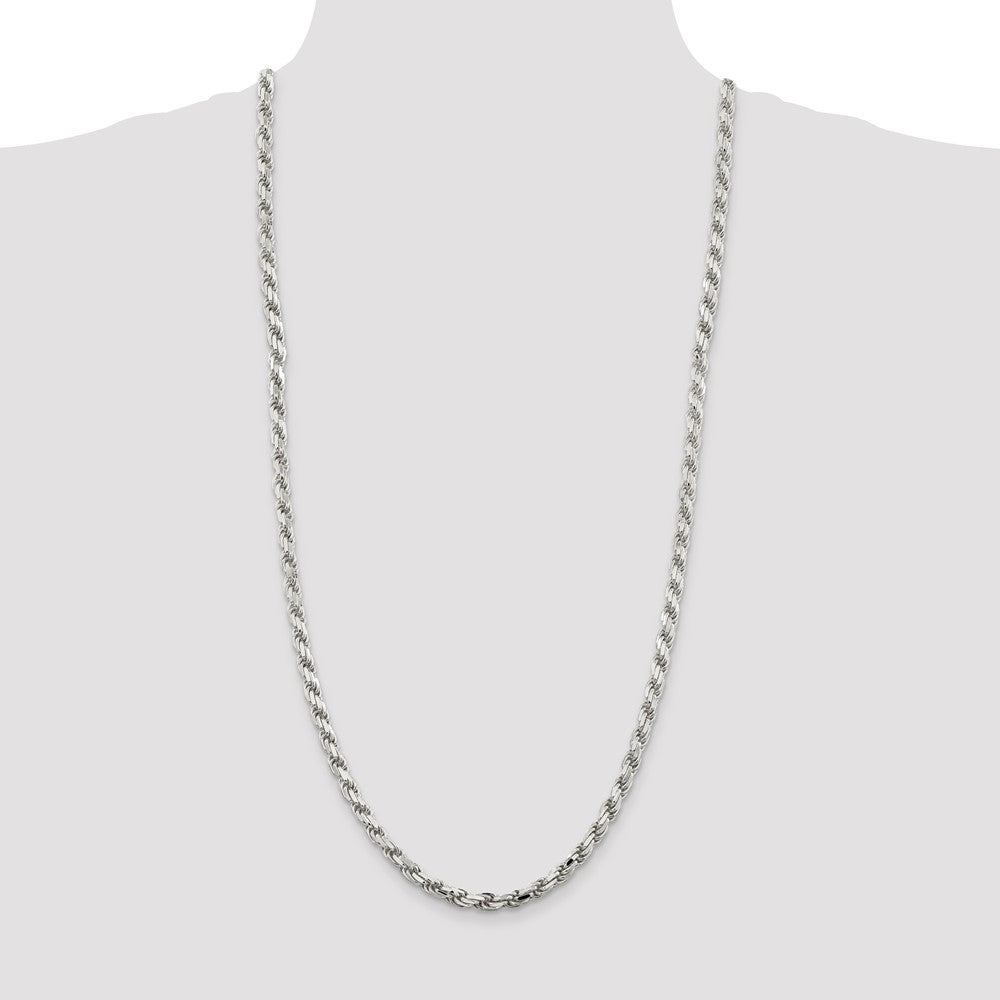 Sterling Silver 5.75mm Diamond-cut Rope Chain