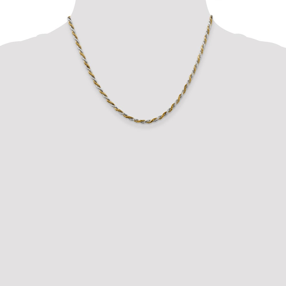 Sterling Silver And Vermeil 2.5mm Diamond-cut Rope Chain