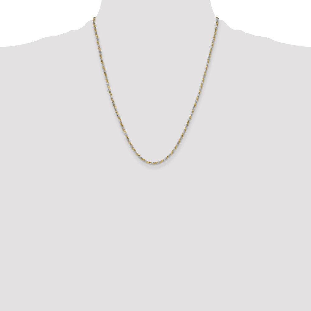 Sterling Silver And Vermeil 2.5mm Diamond-cut Rope Chain
