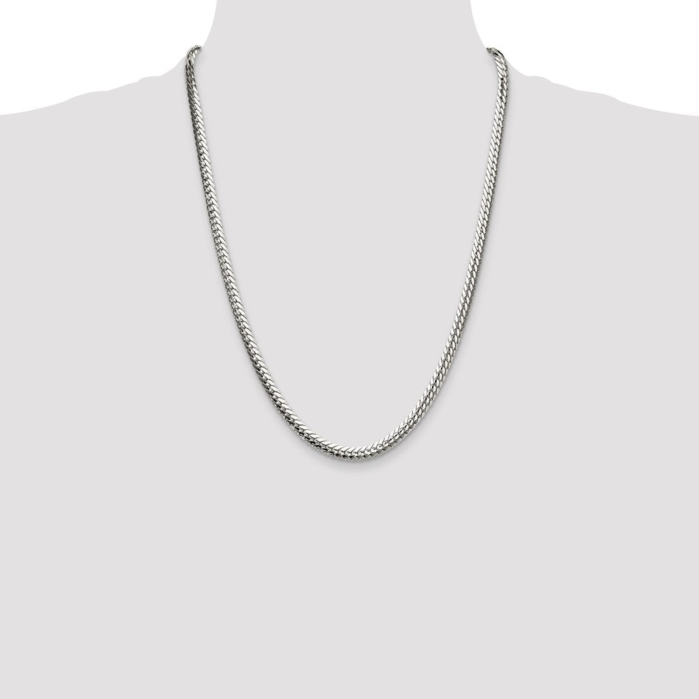 Sterling Silver Polished 5.1mm Double Oval Flat Chain