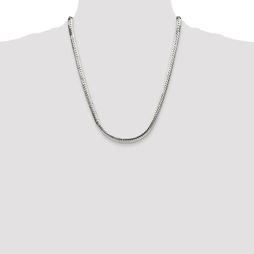 Sterling Silver Polished 6.25mm Double Oval Flat Chain