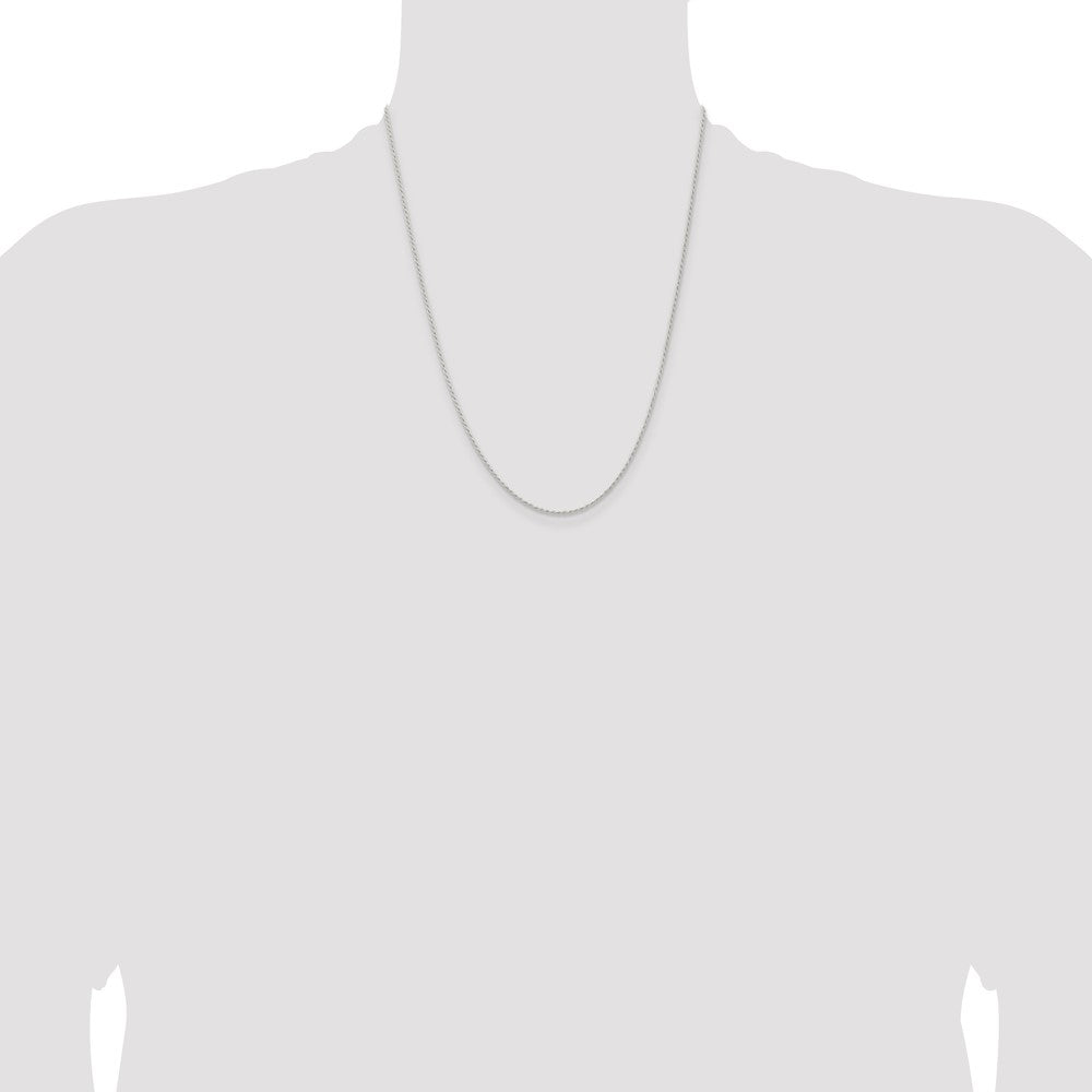 Sterling Silver 1.3mm Solid Rope Chain
