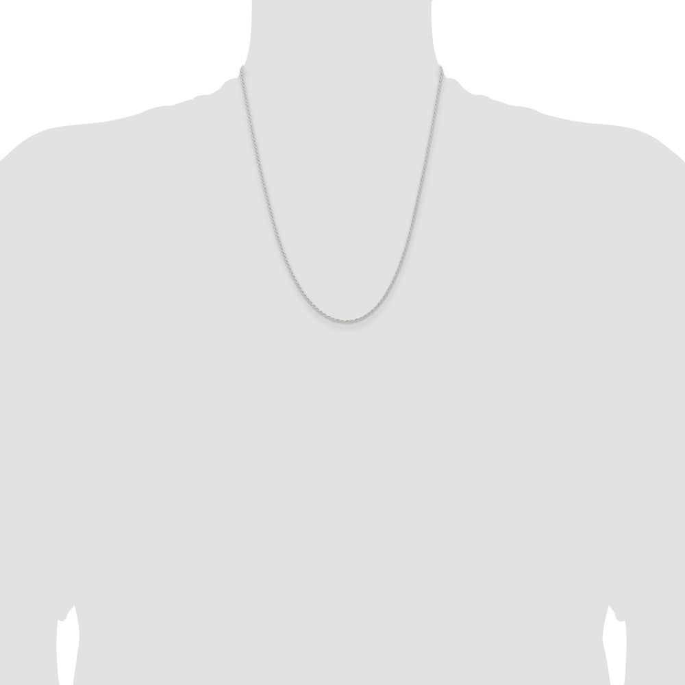 Sterling Silver 1.5mm Solid Rope Chain