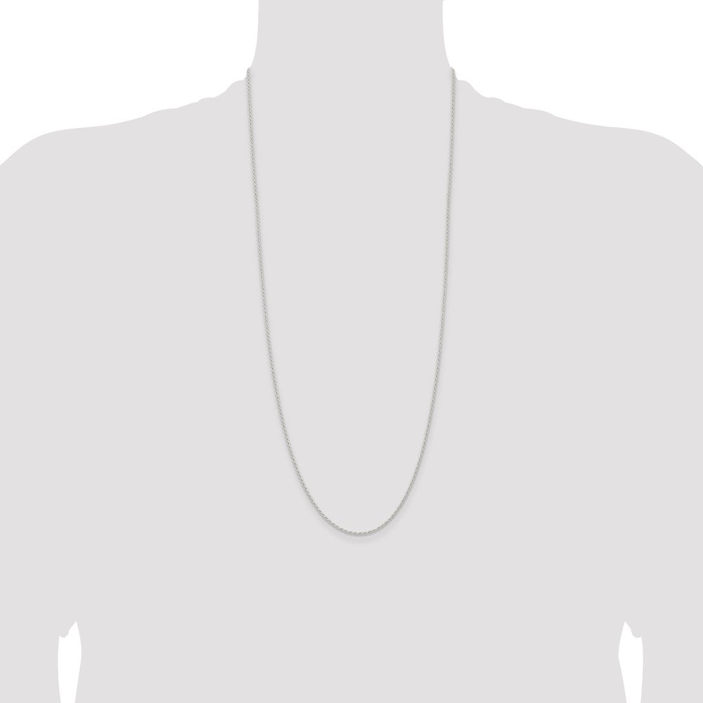 Sterling Silver 1.5mm Solid Rope Chain