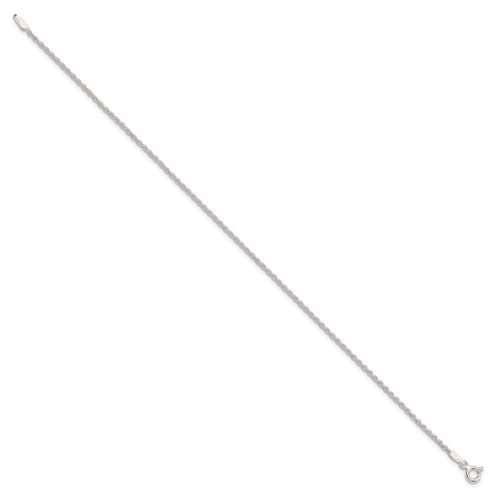 Sterling Silver 1.5mm Solid Rope Chain Anklet