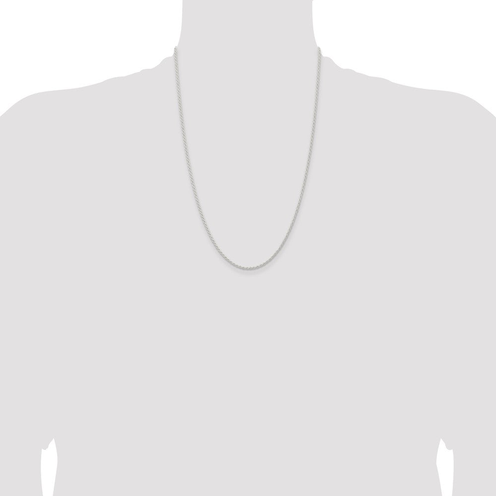 Sterling Silver 1.8mm Solid Rope Chain