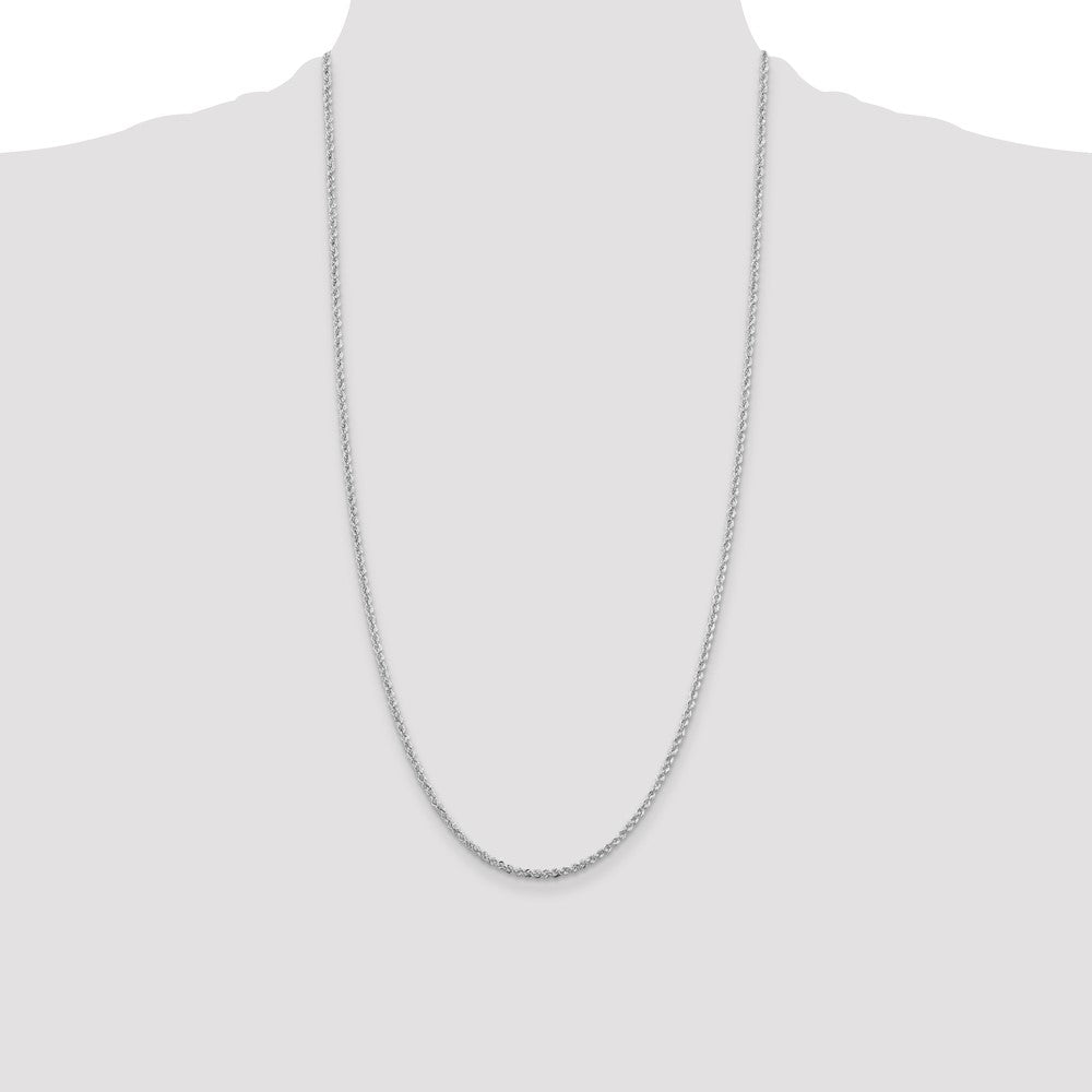 Sterling Silver Rhodium-plated 2.3mm Solid Rope Chain