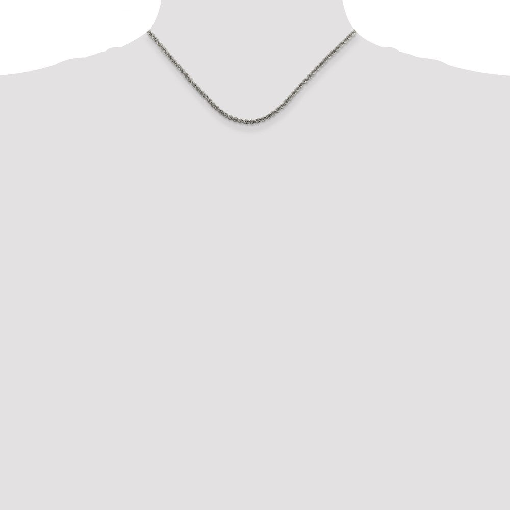Sterling Silver 2.5mm Solid Rope Chain